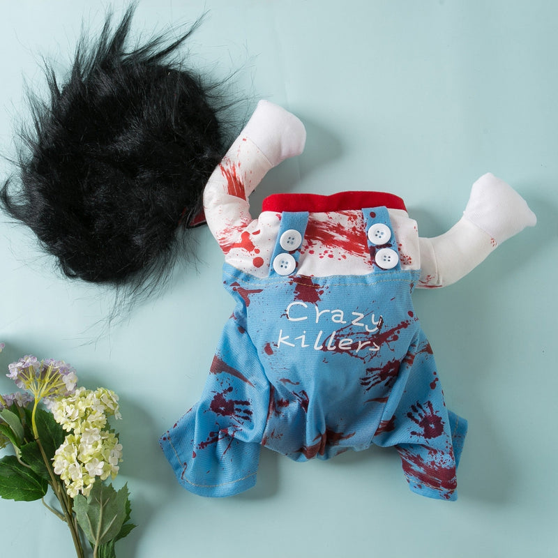 HKM-8060349 Bloody Doll Halloween Costume for Pets - Dog & Cat Clothing in S, M, L, XL Sizes