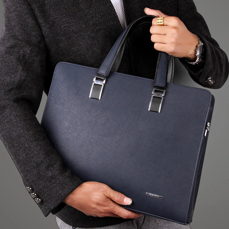 HKM-806035 Classic Zipper Laptop Briefcase in PU Leather for Business Use