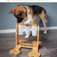 HKM-8060989 Interactive Wooden Dog Puzzle Toy - Snack Dispenser Feeder for Pets