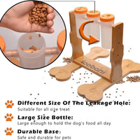 HKM-8060989 Interactive Wooden Dog Puzzle Toy - Snack Dispenser Feeder for Pets