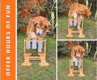 HKM-8060989 Interactive Wooden Dog Puzzle Toy - Snack Dispenser Feeder for Pets