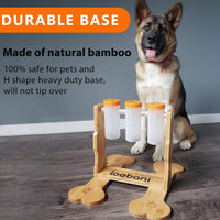 HKM-8060989 Interactive Wooden Dog Puzzle Toy - Snack Dispenser Feeder for Pets