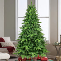 HKM-806099 7ft LED Warm White Green Pine Christmas Tree with Easy Installation for Indoor/Outdoor Use