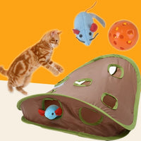 HKM-806099 Pet Puzzle Nine-hole Mouse Hole Bell Ball Cat Interactive Toy Cat Hide And Seek Channel