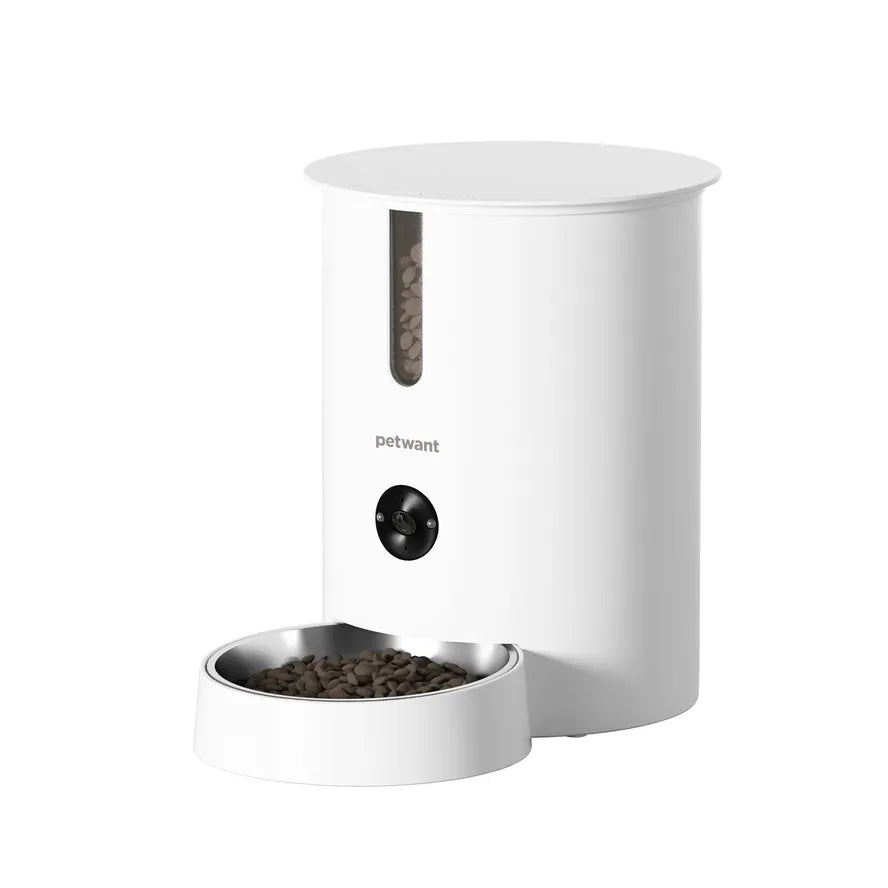 HKM-806099 Smart 2.8L Pet Feeder with Camera and App Control, Stainless Steel Bowls for Cats and Dogs