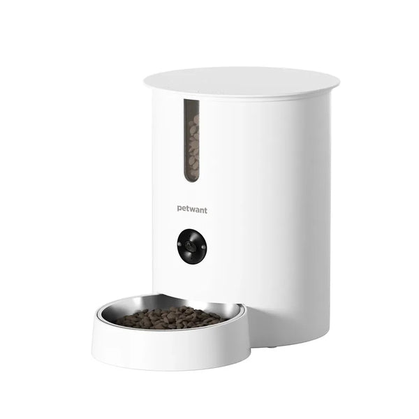 HKM-806099 Smart 2.8L Pet Feeder with Camera and App Control, Stainless Steel Bowls for Cats and Dogs