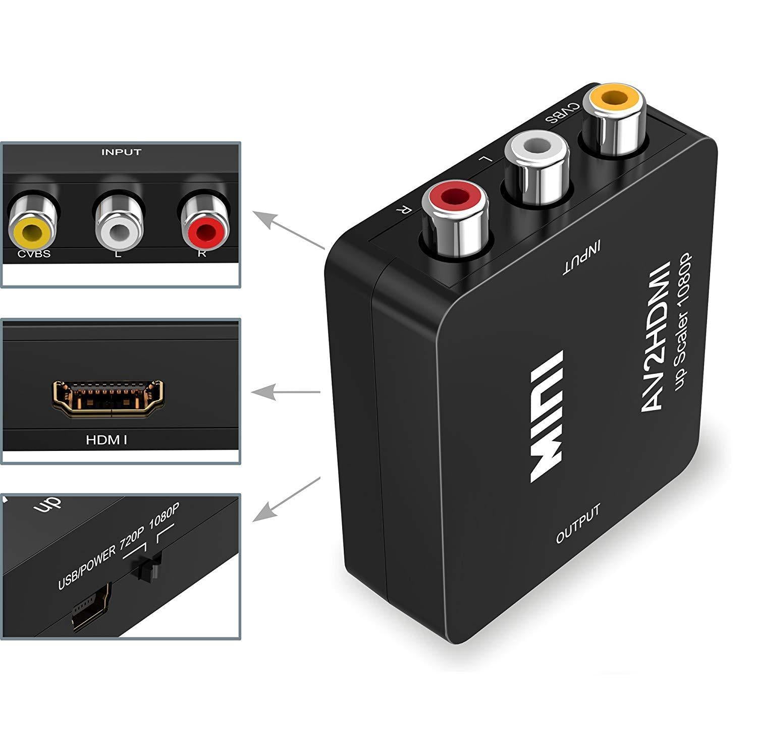 HKM-806163 AV to HDMI Mini HD Video Converter with 1080P Resolution, Compatible with All Systems