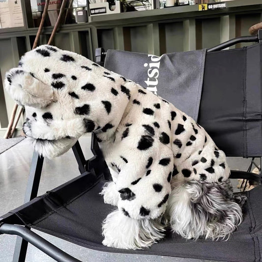 HKM-8061757 Cozy Thickened Warm Fur Coat for Dogs in Tiger, Pink Heart, and Cow Patterns