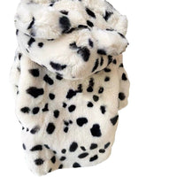 HKM-8061757 Cozy Thickened Warm Fur Coat for Dogs in Tiger, Pink Heart, and Cow Patterns