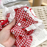 HKM-8063549 Cute Strawberry Dress for Dogs in Red and Pink - Available in Multiple Sizes