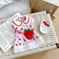 HKM-8063549 Cute Strawberry Dress for Dogs in Red and Pink - Available in Multiple Sizes