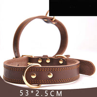 HKM-8063933 Leather Dog Collar for Small, Medium, and Large Dogs - Adjustable Cowhide and PU Leather with Multiple Sizes Available