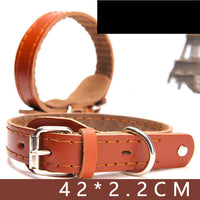 HKM-8063933 Leather Dog Collar for Small, Medium, and Large Dogs - Adjustable Cowhide and PU Leather with Multiple Sizes Available