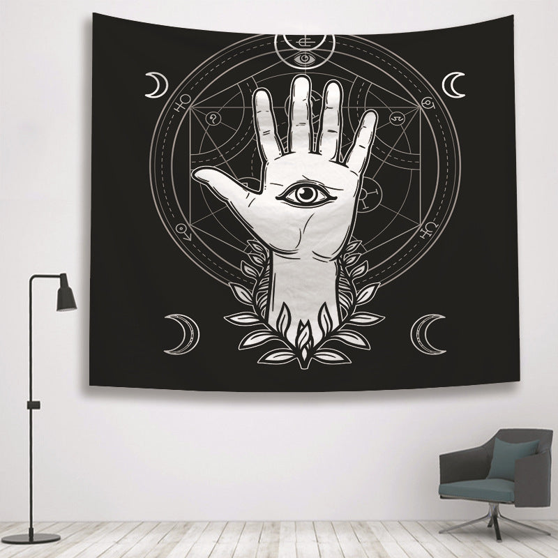 HKM-806483 Divination Hand Tapestry – 100% Polyester Wall Art, Versatile Use for Home Decor, Beach, Table, and More
