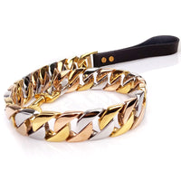 HKM-8065725 Stainless Steel Dog Leash with Gold and Rose Gold Buckles - Available in 60CM, 90CM, and 120CM Lengths
