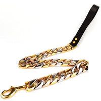 HKM-8065725 Stainless Steel Dog Leash with Gold and Rose Gold Buckles - Available in 60CM, 90CM, and 120CM Lengths