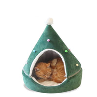 HKM-8065981 Christmas Tree Cat and Dog Litter with Soft Plush Fabric and Compressive Sponge