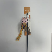 HKM-8066749 Cartoon Cat Teaser Stick with Wool Pom Poms for Interactive Play