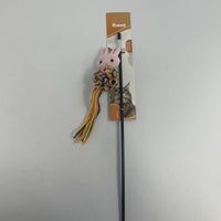 HKM-8066749 Cartoon Cat Teaser Stick with Wool Pom Poms for Interactive Play