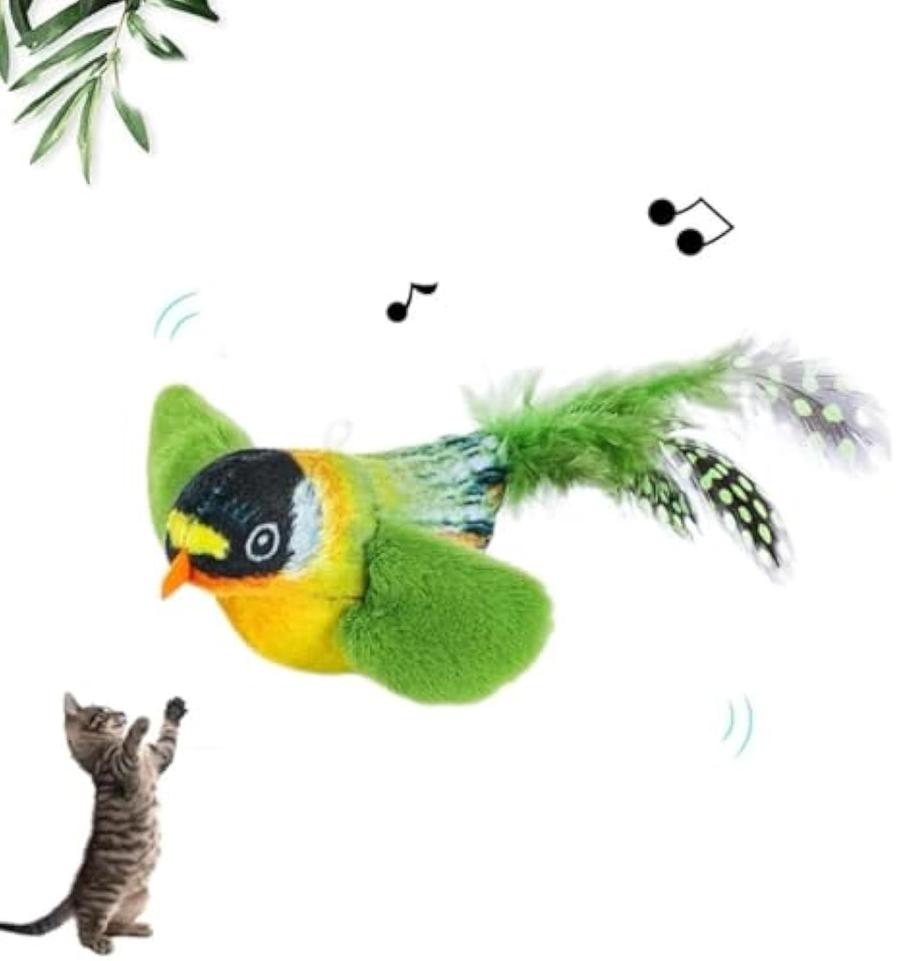 HKM-806675 Interactive Flapping Bird Cat Toy with Chirping Sound and Realistic Movement