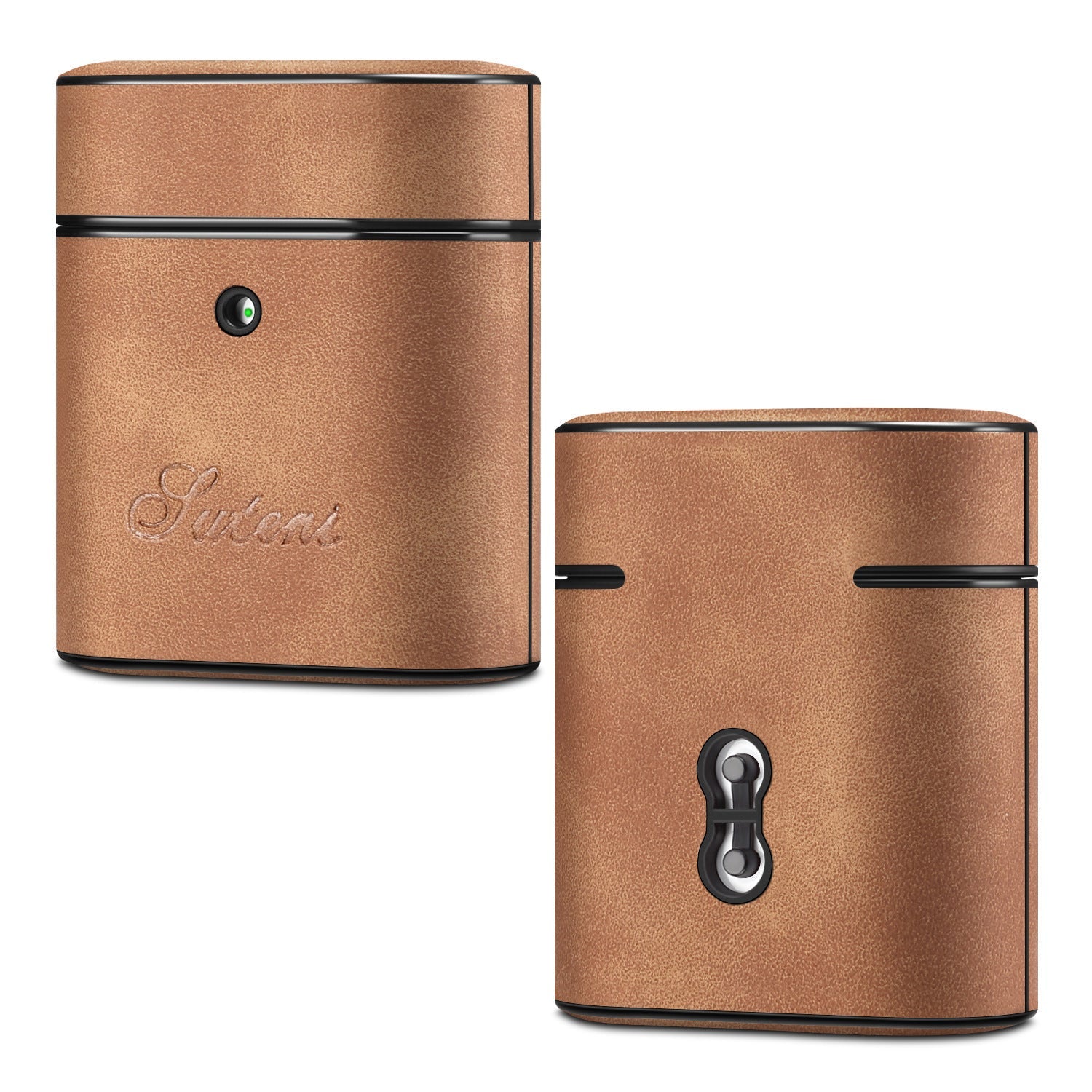 HKM-806675 Leather Earphone Cover for AirPods & Huawei Freebuds - Clamshell Design in Various Colors