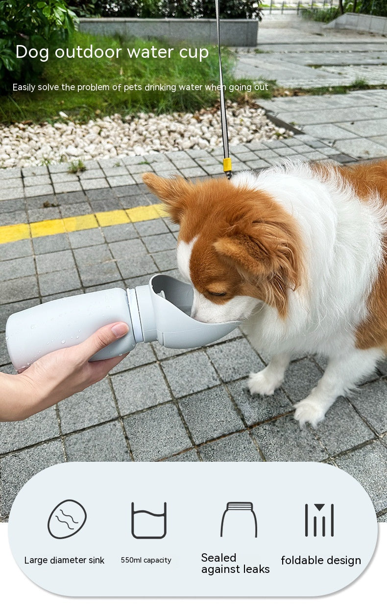 HKM-8067773 Portable Silicone Water Bottle for Pets - Large Capacity Dog Drinking Cup, Foldable & Lightweight