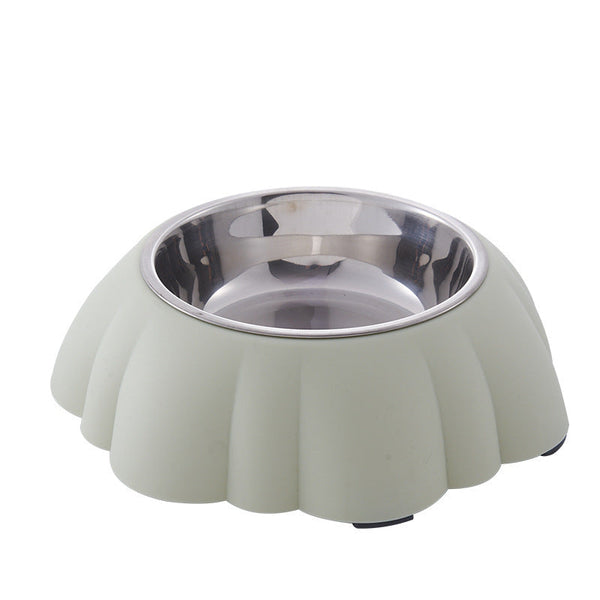 HKM-8067901 Colorful Stainless Steel and Plastic Pet Bowl - 21.5cm Outer, 14.2cm Inner, Safe and Non-Toxic Material