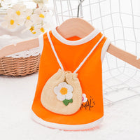 HKM-8068157 Breathable Orange Woven Cat Vest for Summer Comfort