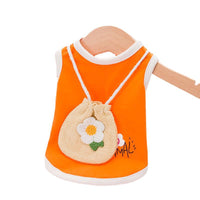 HKM-8068157 Breathable Orange Woven Cat Vest for Summer Comfort