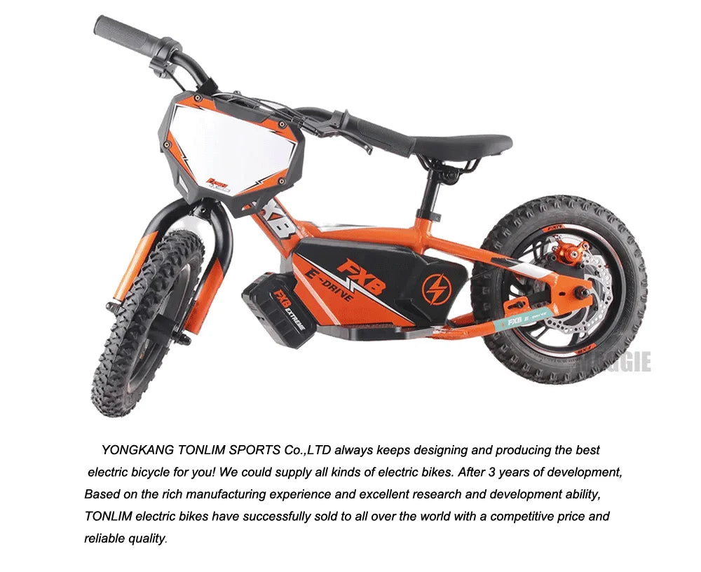 HKM-807059 250W 36V Electric Balance Bike for Kids - 12", 16", or 20" Wheels with Adjustable Speed