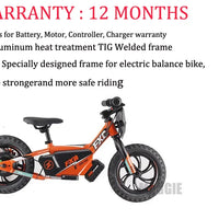 HKM-807059 250W 36V Electric Balance Bike for Kids - 12", 16", or 20" Wheels with Adjustable Speed