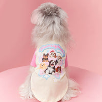 HKM-8072253 Summer Contrast Color Dog Clothes ¨C Stylish Cotton Pet Apparel in Red & Pink, Sizes XS to XXL