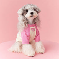 HKM-8072253 Summer Contrast Color Dog Clothes ¨C Stylish Cotton Pet Apparel in Red & Pink, Sizes XS to XXL