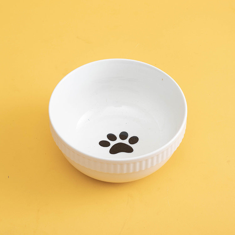 HKM-8073661 Ceramic Pet Bowl with High Foot for Neck Protection - Multiple Colors and Designs Available