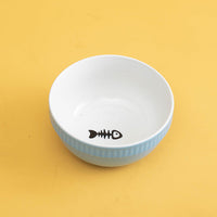 HKM-8073661 Ceramic Pet Bowl with High Foot for Neck Protection - Multiple Colors and Designs Available