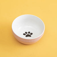 HKM-8073661 Ceramic Pet Bowl with High Foot for Neck Protection - Multiple Colors and Designs Available