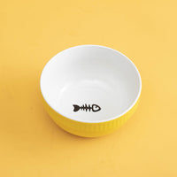 HKM-8073661 Ceramic Pet Bowl with High Foot for Neck Protection - Multiple Colors and Designs Available