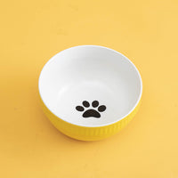 HKM-8073661 Ceramic Pet Bowl with High Foot for Neck Protection - Multiple Colors and Designs Available