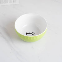 HKM-8073661 Ceramic Pet Bowl with High Foot for Neck Protection - Multiple Colors and Designs Available