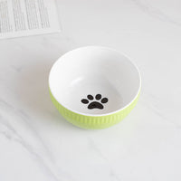 HKM-8073661 Ceramic Pet Bowl with High Foot for Neck Protection - Multiple Colors and Designs Available