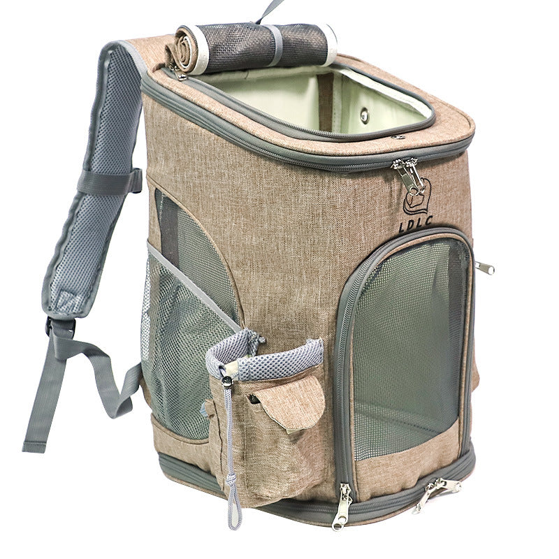 HKM-8073917 Portable Pet Carrying Bag for Small Dogs and Cats – Eco-Friendly Cationic Linen Fabric