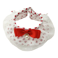 HKM-8075069 Red Polka Dot Cotton Pet Fashion Collar with Scarf - Sizes XS to XL