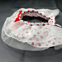 HKM-8075069 Red Polka Dot Cotton Pet Fashion Collar with Scarf - Sizes XS to XL