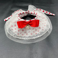 HKM-8075069 Red Polka Dot Cotton Pet Fashion Collar with Scarf - Sizes XS to XL