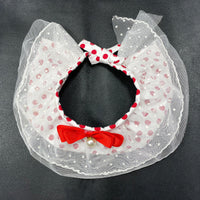HKM-8075069 Red Polka Dot Cotton Pet Fashion Collar with Scarf - Sizes XS to XL