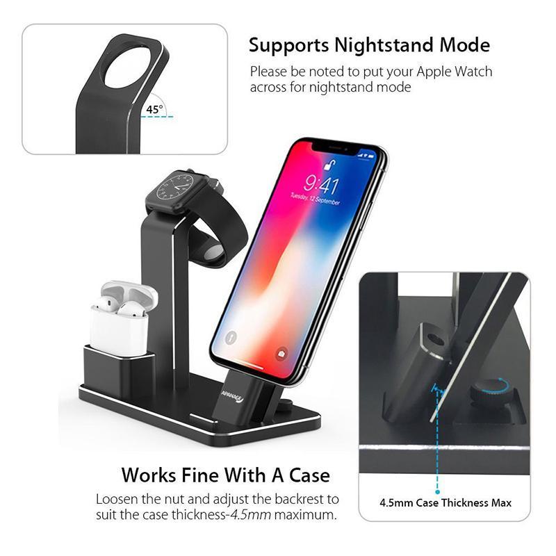 HKM-807507 4-in-1 Wireless Charging Dock for AirPods and Devices, Fast Charging, USB-C Compatible, ABS Material