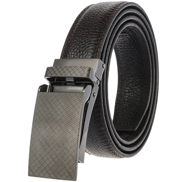 HKM-807507 Men's Leather Belt with Automatic Buckle - Model LY33-2170-5