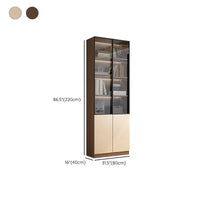 HKM-807507 Modern Wooden Bookshelf with Glass Doors - Stylish Storage Cabinet and Decorative Partition