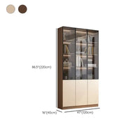 HKM-807507 Modern Wooden Bookshelf with Glass Doors - Stylish Storage Cabinet and Decorative Partition