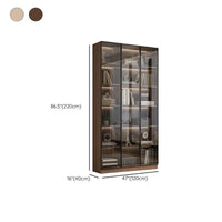 HKM-807507 Modern Wooden Bookshelf with Glass Doors - Stylish Storage Cabinet and Decorative Partition